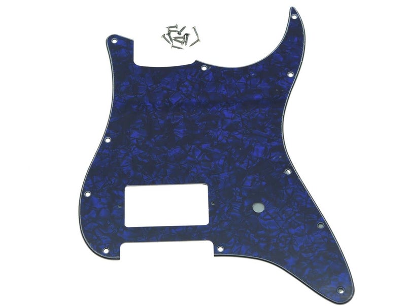 KAISH 11 Hole ST/Strat Style One Humbucker Guitar Pickguard Scratch Plate for Delonge Stratocaster/Strat Blue Pearl - Image 1